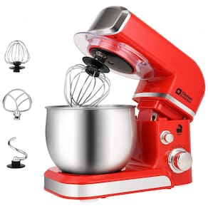 Batedeira Elétrica de Bancada 3.2 Litros 6 Velocidades em Aço Inoxidável, 110V 300W, Kitchen in the box, Vermelha
