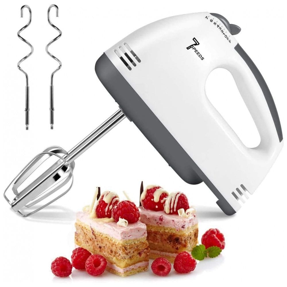 Batedeira Elétrica de 7 Velocidades com 2 Acessórios em Aço Inoxidável, 110V 60W, BY Mistletoe, Cinza - 110v