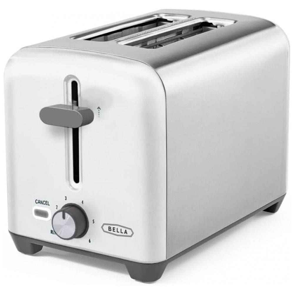 Torradeira Elétrica 2 Fatias com 6 Níveis de Tostagem e Bandeja de Migalhas Removível, 110V 750W, BELLA, Branca