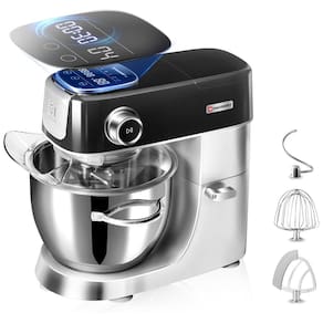 Batedeira 3 em 1, 5L com 11 Velocidades, Display LED e Acessórios, 110V 500W, HAUSWIRT, Preta