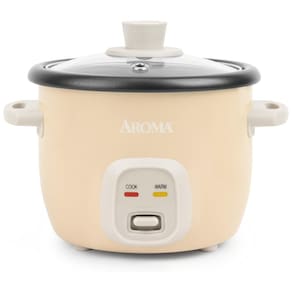 Panela de Arroz AROMA® Mini Rice Cooker, 2 Xícaras (cru) / 4 Xícaras (Cozido), Cozinha Grãos, Faz Sopas, Mingau e Mantém Aquecido.