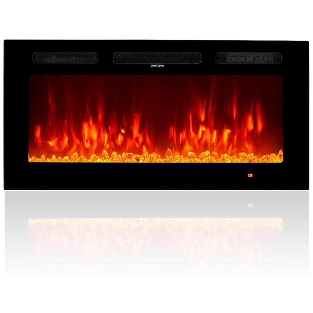 Lareira Elétrica oneinmil 91cm, Embutida na Parede c/ LED, 12 Chamas e Cores, Timer Ajustável, Controle Remoto com Tela - Aconchego