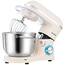 Misturador de Bolo Aucma, 6,5 Litros 660W 6 Velocidades, Design Inclinável, Stand Mixer com Gancho para Massa, Batedor de Arame, Almond - 110V