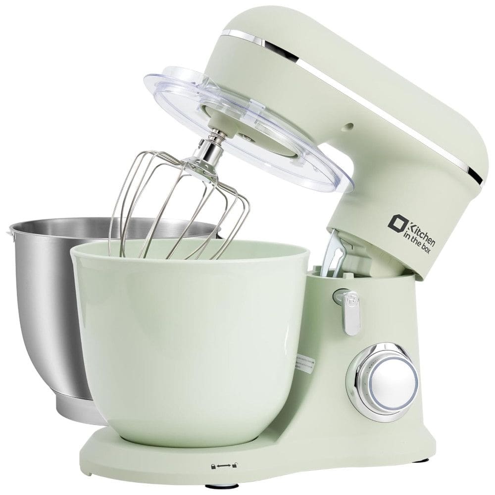 Batedeira Kitchen in the box, 4,5Litros,5Litros Duas Tigelas Elétricas, 10 Velocidades, Design Elegante Fosco para Uso Diário - Verde Pastel
