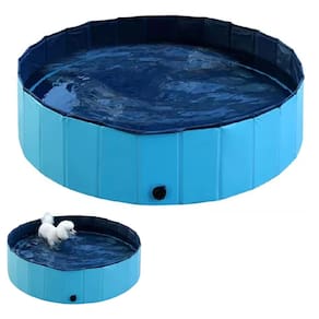 Piscina para Cao Cachorro Gato Pet Animal de Estimaçao Criança Bebe Banheira Dobravel Dia Ensolarado