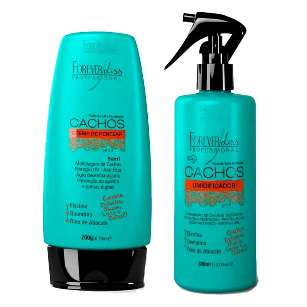 Kit Cachos Creme de Pentear e Umidificador Forever Liss
