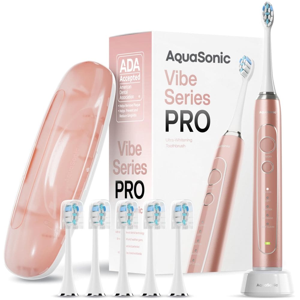 Escova de dentes elétrica Aquasonic Vibe Series PRO3 Rose Gold