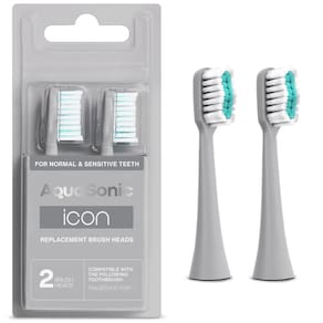 Cabeças de escova de reposição Aquasonic Icon Toothbrush, pacote com 2