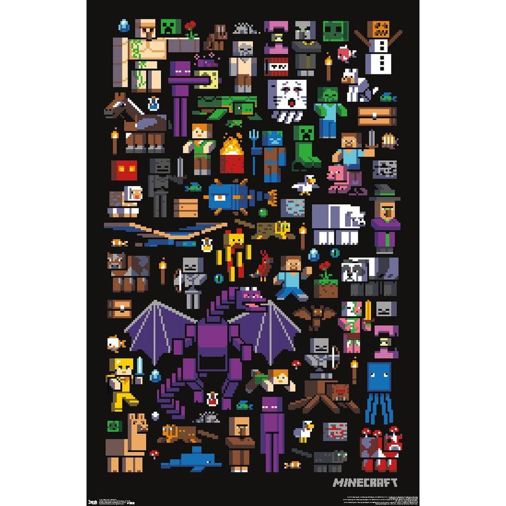 Pôster de parede Trends International Minecraft Mobbery 22x34cm