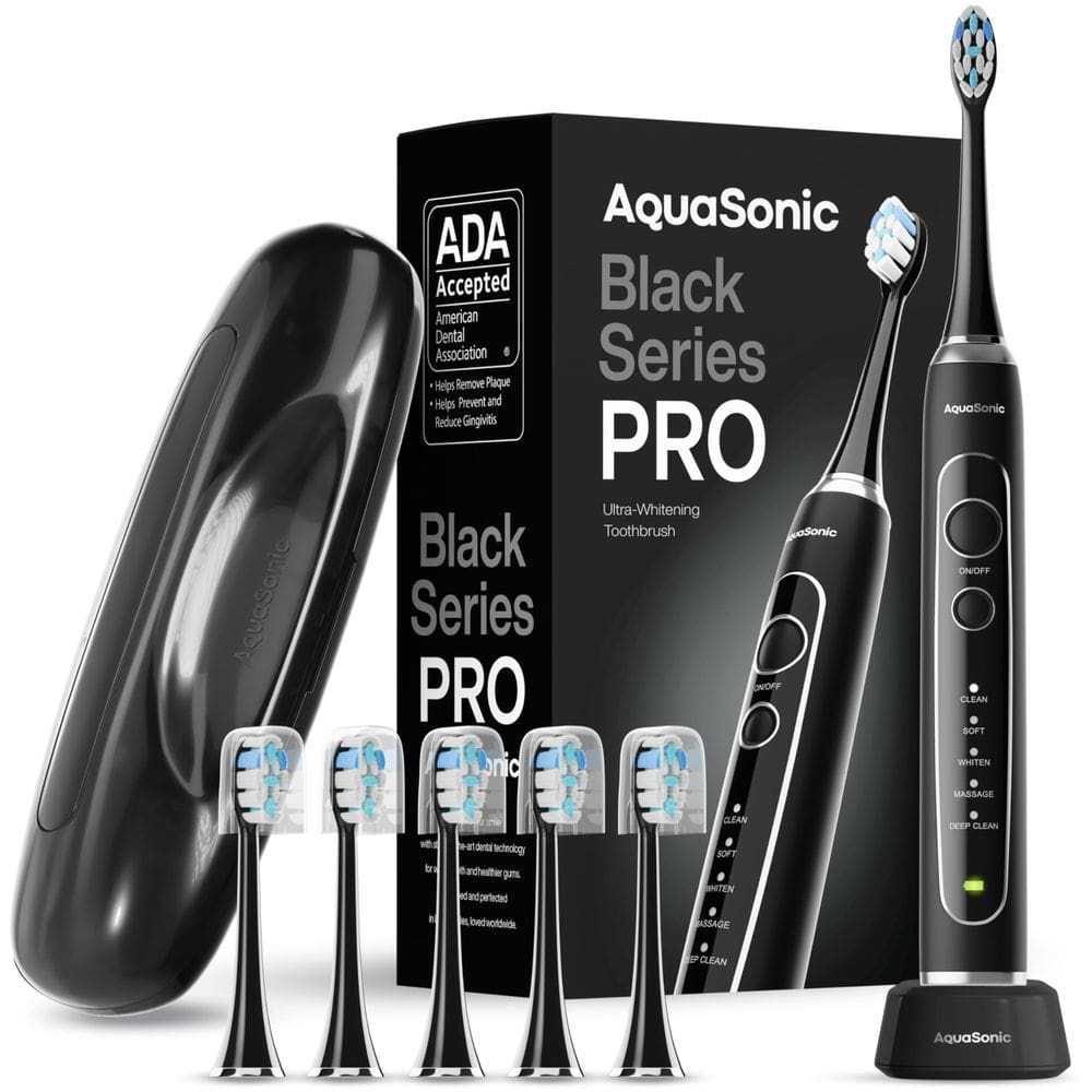 Escova de dentes elétrica Aquasonic Black Series PRO Ultra-Whitening