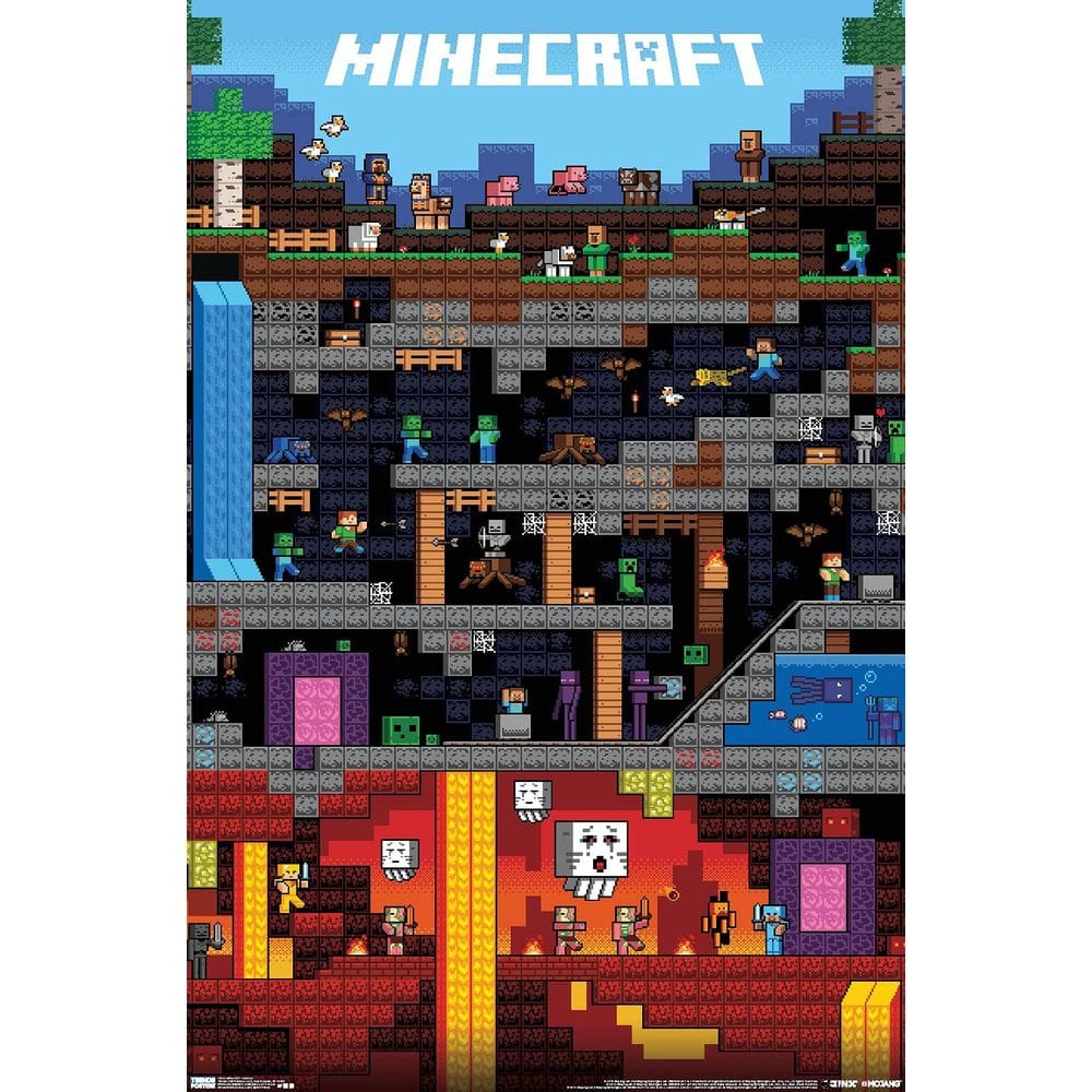 Pôster de parede Trends International Minecraft Worldly 22x34cm