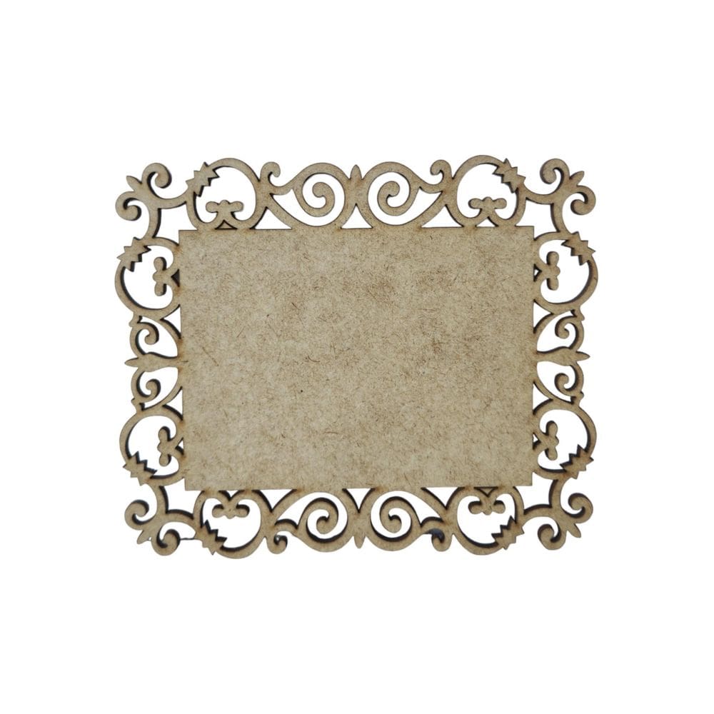 Placa Mdf Cru Artesanato Design Quadrado Arabesco Liso 30Cm
