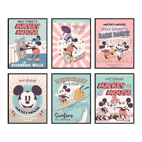 Decoração de parede: BigWig Prints, Mickey Mouse Art Disney, conjunto de 6