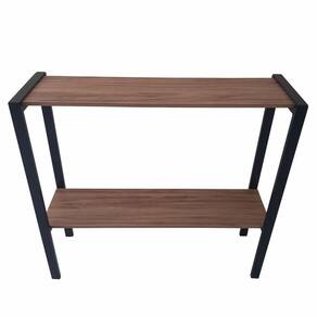 Aparador Prateleira Dupla Industrial Mônaco Mdf Amêndoa 100Cm