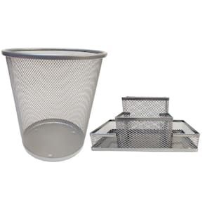 Kit Organizador De Mesa E Lixeira De Escritório