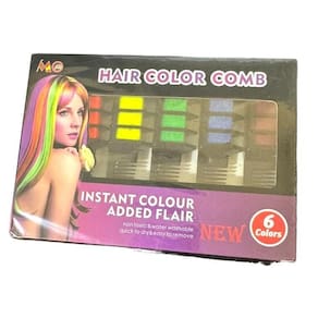 Kit 6Uni Pente Giz Pastel Colorido Cabelo Tinta Temporária
