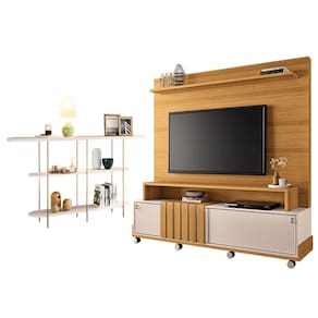 Estante Home Theater Bold Off White Cinamomo e Aparador Infinity Off White - HB Móveis