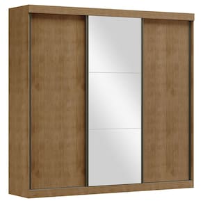 Guarda Roupa 3P Correr Espelho Madeira Maciça 229 cm 1451 Freijo Milani Store