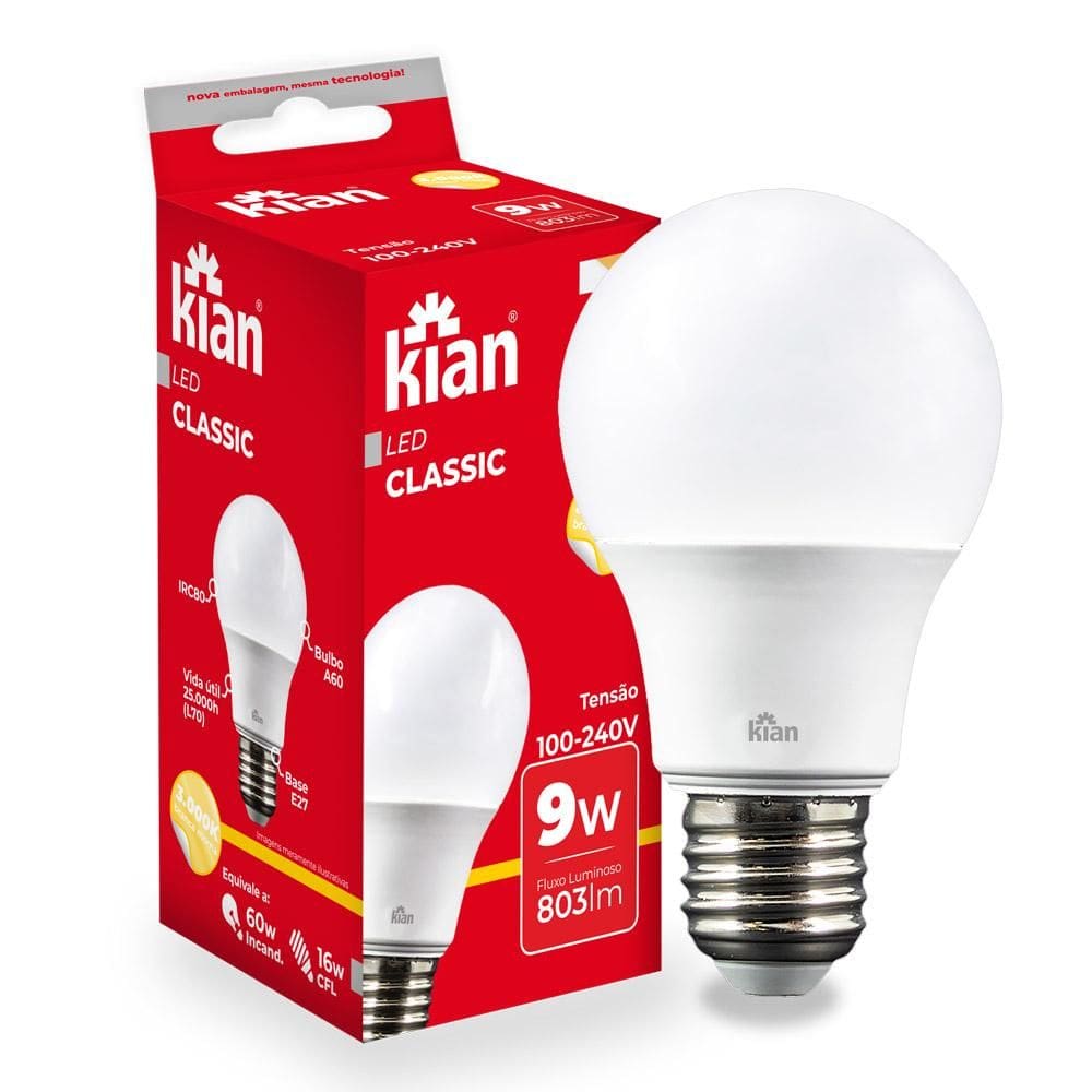 Lâmpada Led 9W Kian Amarela Bivolt