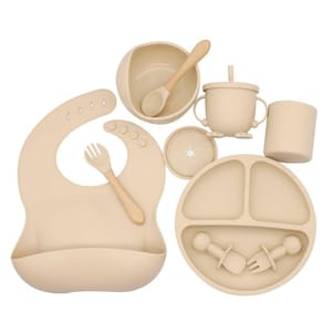 Kit Refeição Infantil Babador Prato Tigela Talher Copinho