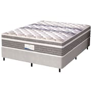 Cama Box Casal King Colchão Molas Ensacadas Com Pillow Evolution Probel 193x203x70cm Suede Cinza