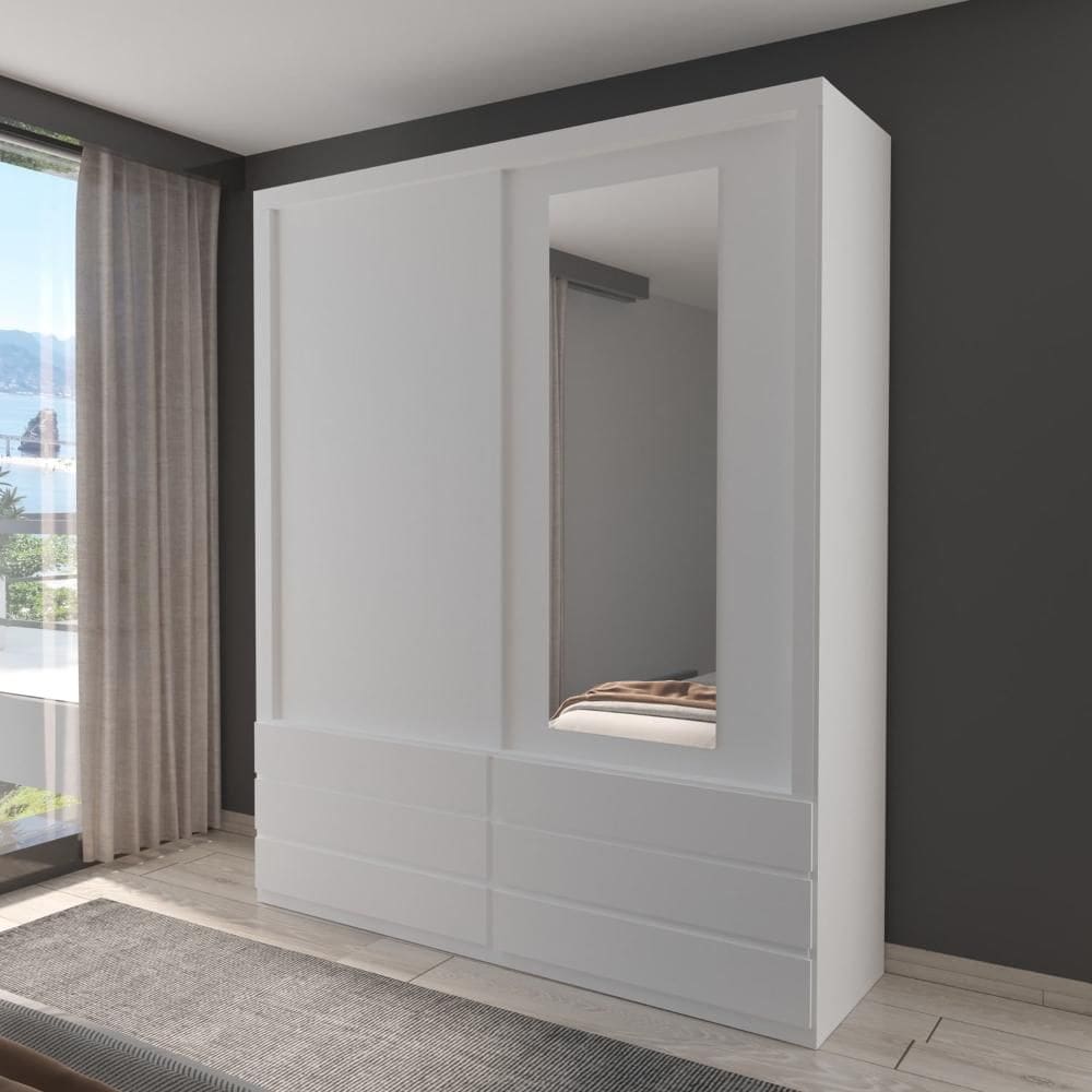 Guarda-Roupa ECO 08 Esp 100% MDF 2 Portas 6 Gav Bom Pastor