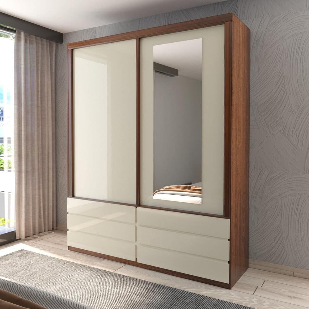 Guarda-Roupa ECO 08 Esp 100% MDF 2 Portas 6 Gav Bom Pastor