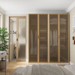 Guarda-roupa Modulado 2 Peças 4 Portas Jade Cabecasa Madeiramadeira Branco/Avelã