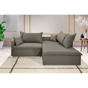 Sofá Valence Slim Premium Sem Caixa de 2,40m - Linho cor Cinza