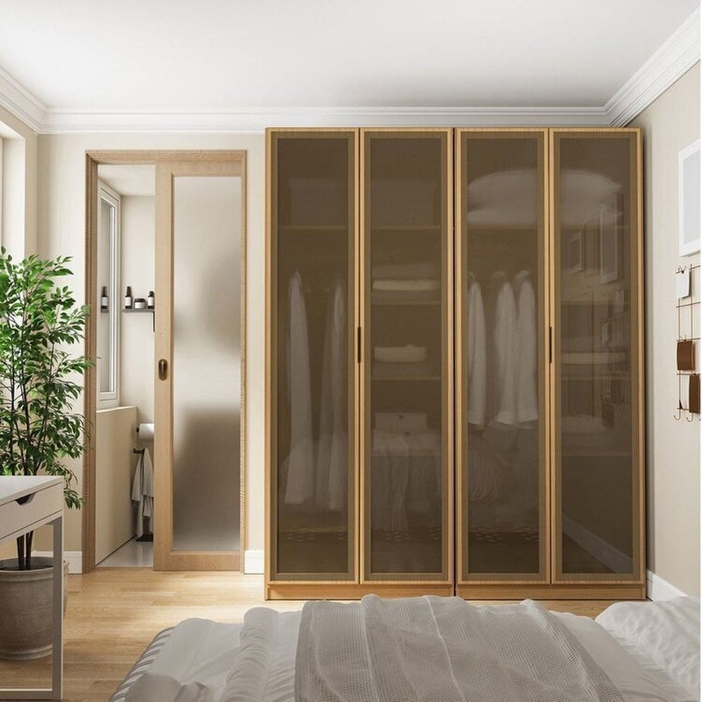 Guarda-roupa Modulado 2 Peças 4 Portas Jade Cabecasa Madeiramadeira Avelã