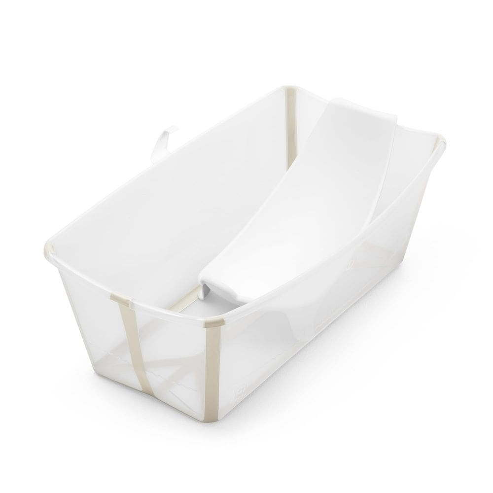 Banheira para bebês Stokke Flexi Bath Sandy Beige com suporte para recém-nascidos
