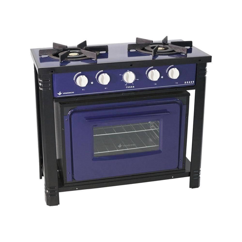 Fogão 4 Bocas Venâncio Bravo Com Forno Azul - Br4bfaz