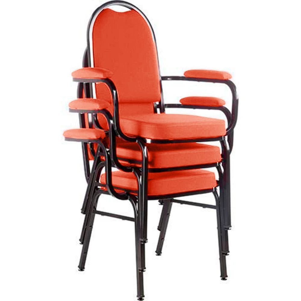 Kit com 3 Cadeiras para Auditório Linha Hotel Vermelho