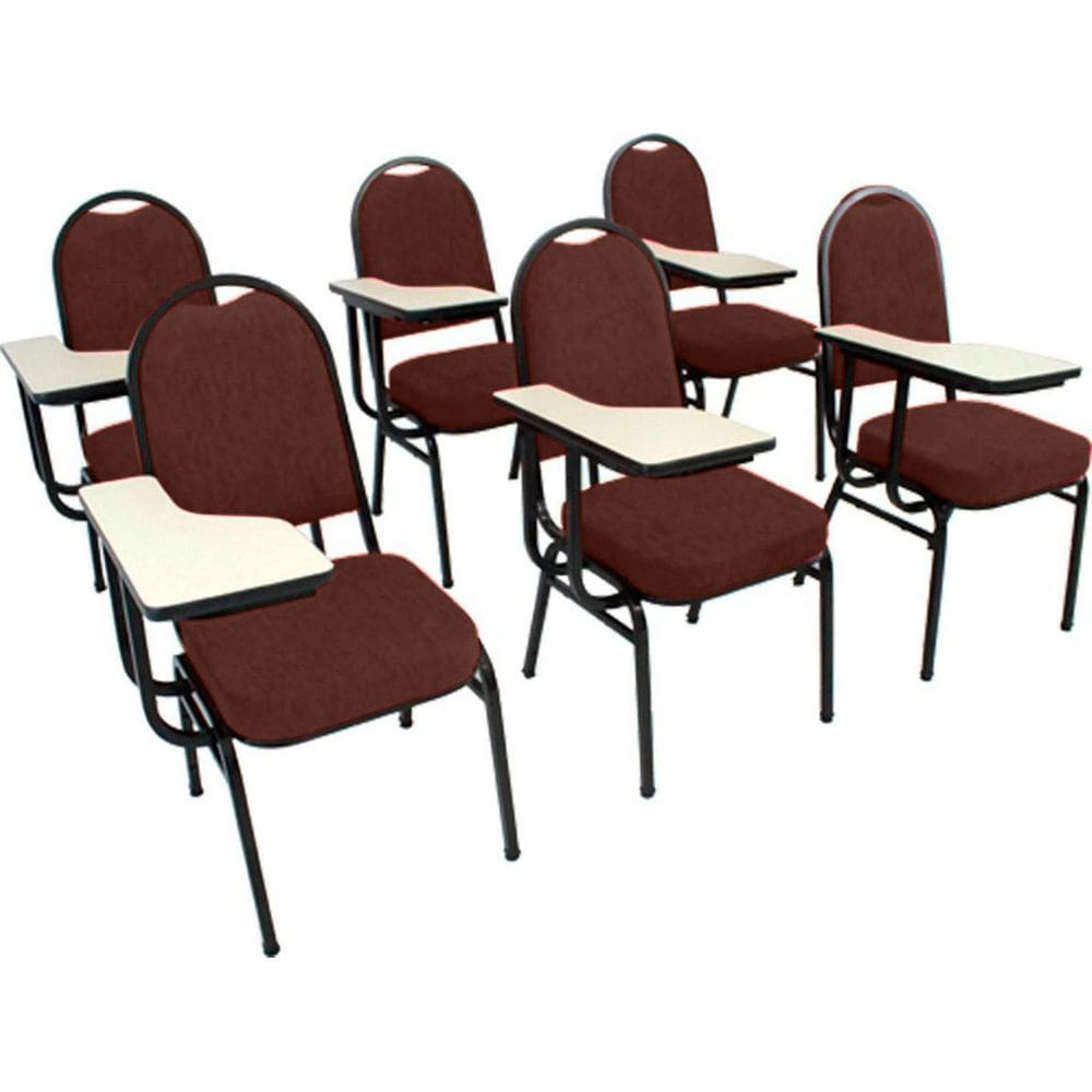 Kit com 6 Cadeiras para Auditórios Linha Hotel Vermelho