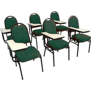 Kit com 6 Cadeiras para Auditórios Linha Hotel Verde