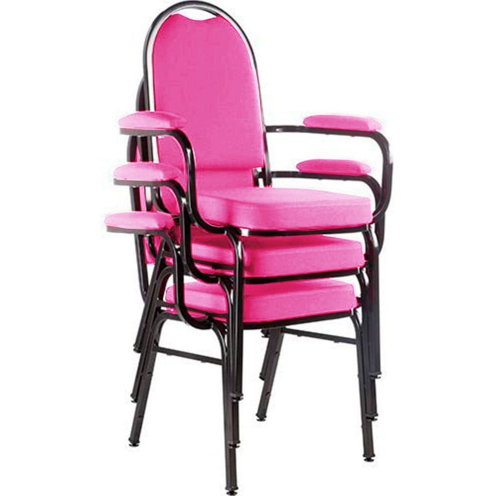 Kit com 3 Cadeiras para Auditório Linha Hotel Rosa
