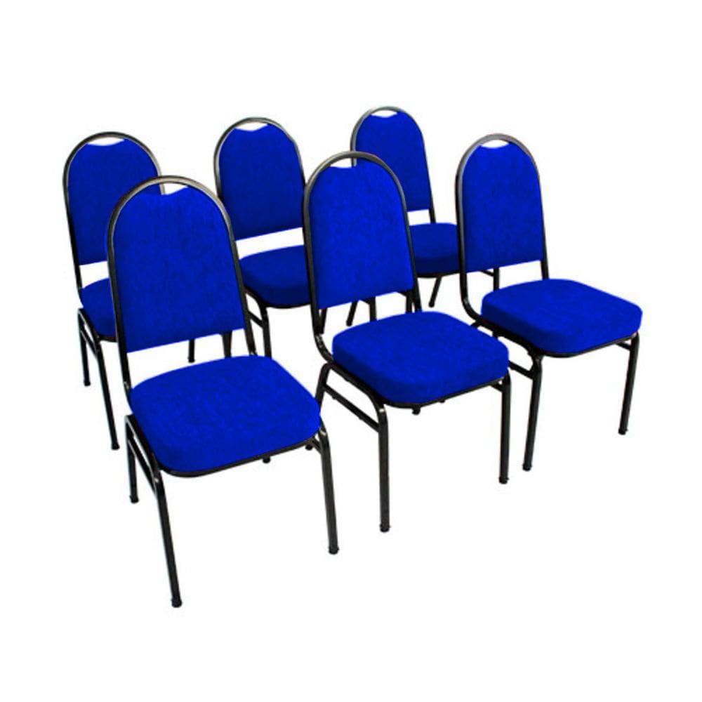 Kit com 6 Cadeiras para Auditórios Linha Hotel Azul