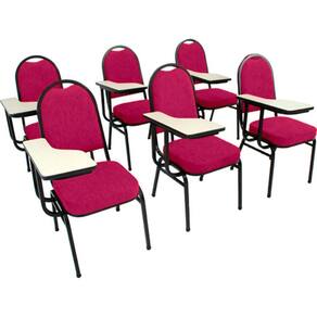 Kit com 6 Cadeiras para Auditórios Linha Hotel Rosa