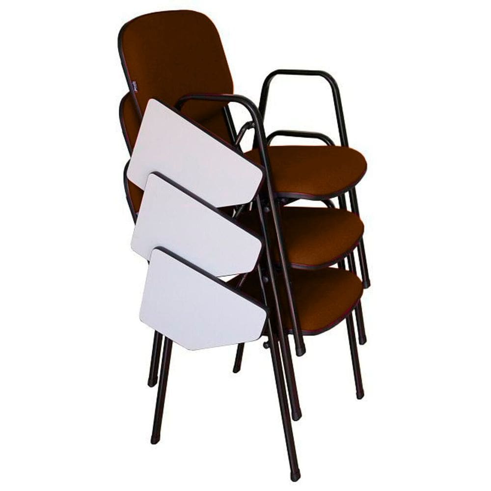 03 Cadeiras Universitárias Linha Hotel Auditório Marrom