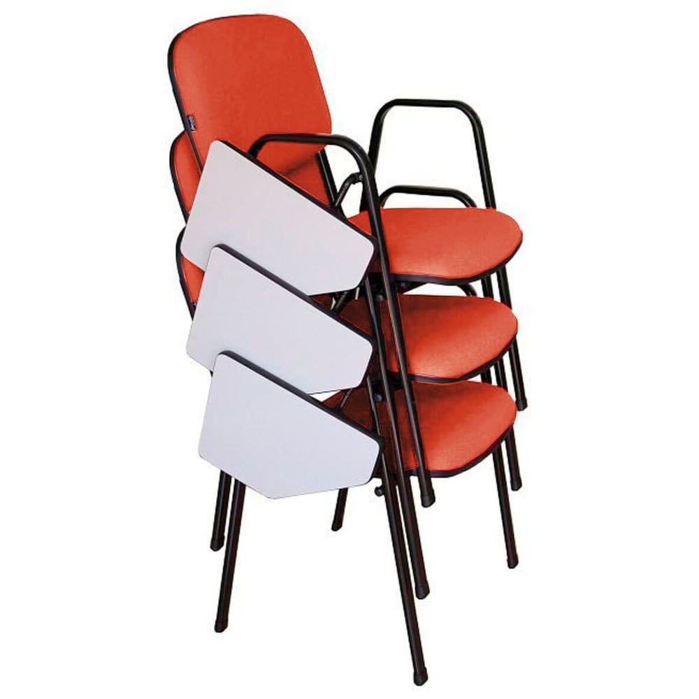 03 Cadeiras Universitárias Linha Hotel Auditório Vermelho