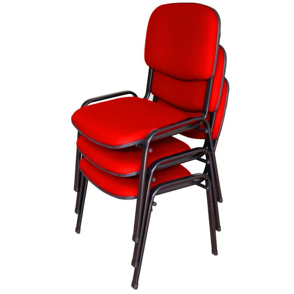 03 Cadeiras para Auditórios Linha Hotel Auditório Vermelho