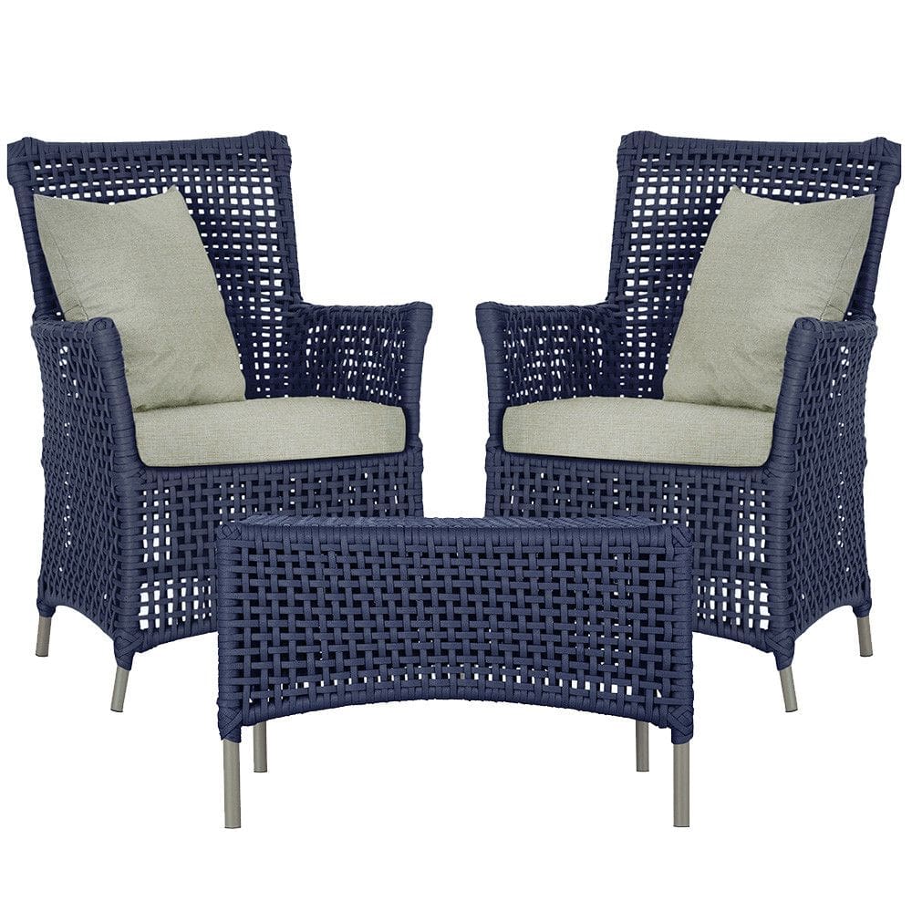 2 Poltronas e 1 Mesa em Alumínio