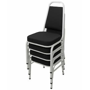 Kit com 4 Cadeiras Empilháveis Linha Hotel Plus Preto