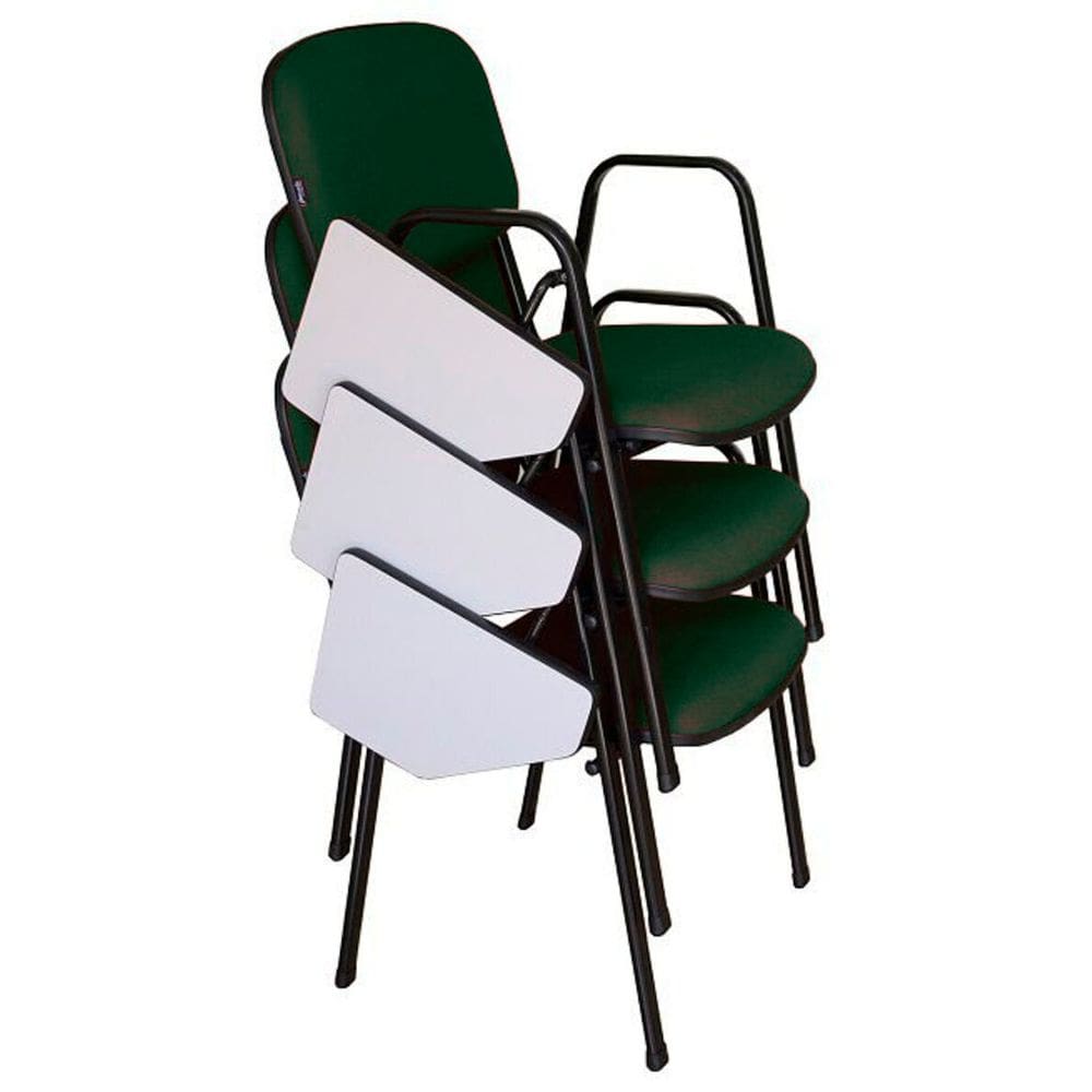03 Cadeiras Universitárias Linha Hotel Auditório Verde