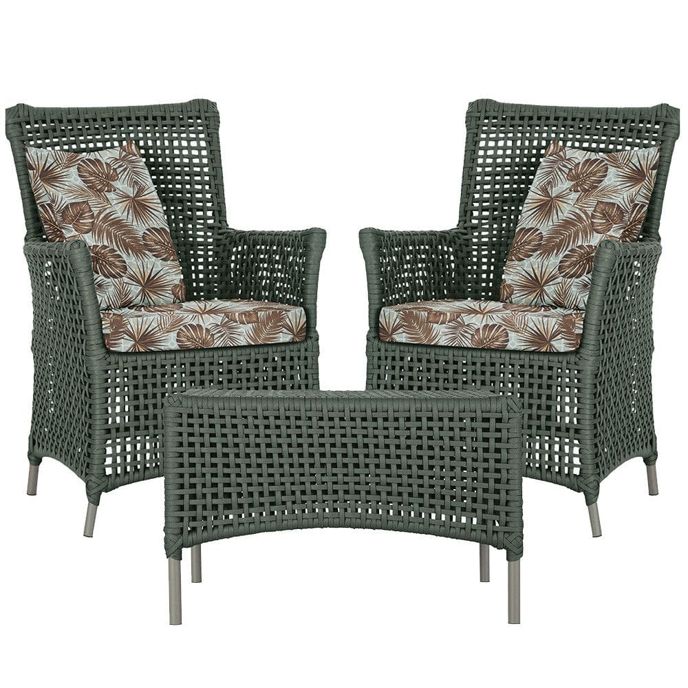 2 Poltronas e 1 Mesa Igapó em Alumínio