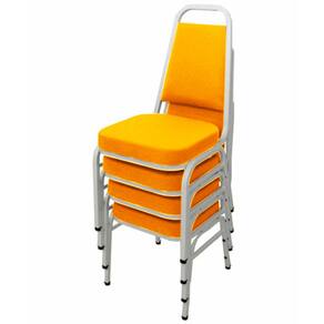 Kit com 4 Cadeiras Empilháveis Linha Hotel Plus Laranja