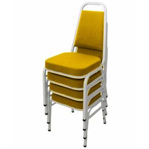 Kit com 4 Cadeiras Empilháveis Linha Hotel Plus Amarelo