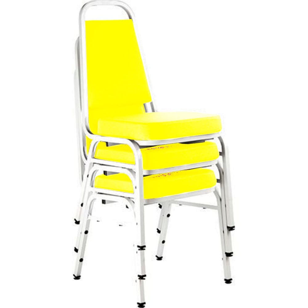 Kit com 3 Cadeiras Empilháveis Linha Hotel Plus Amarelo
