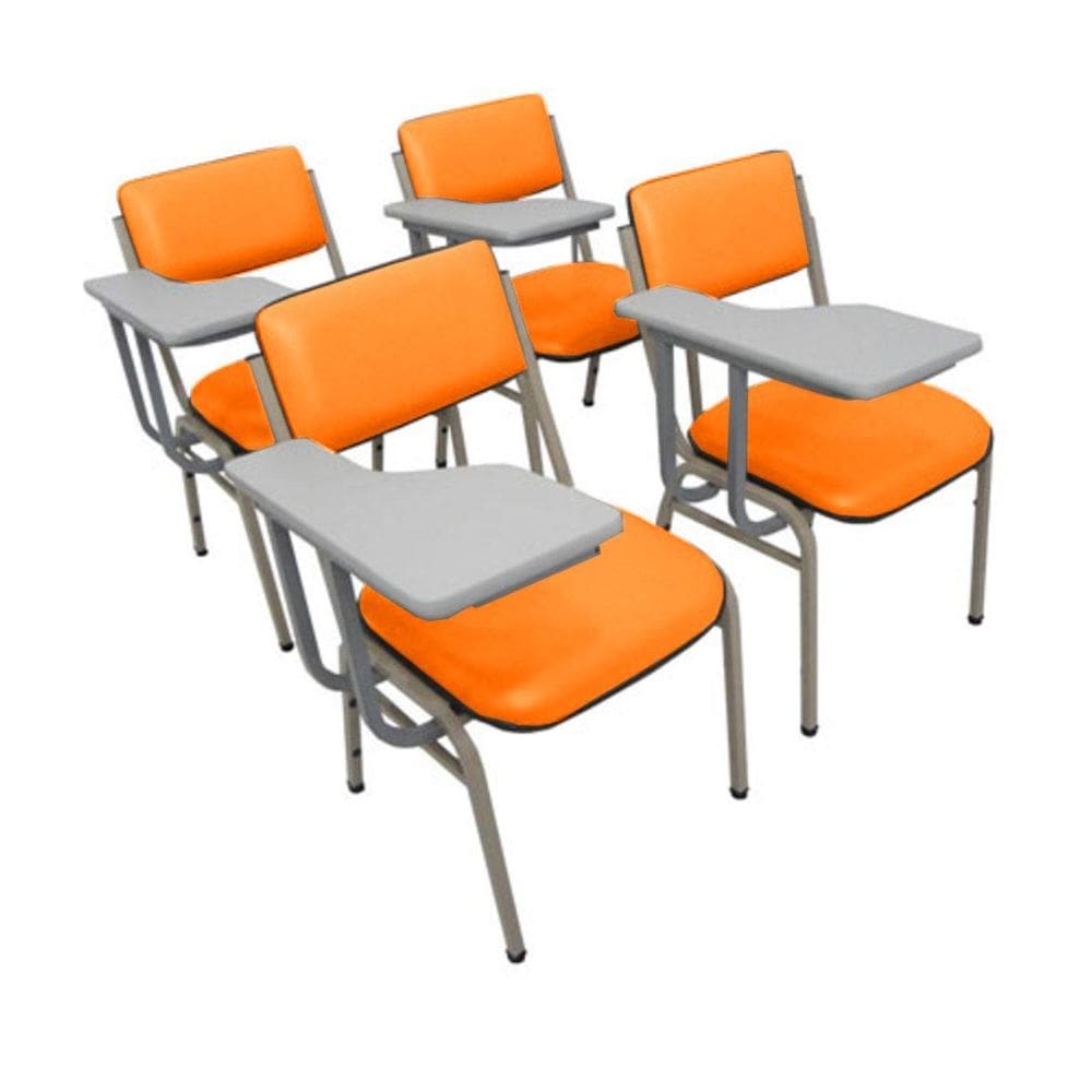 Kit com 4 Cadeiras para Auditórios Linha Hotel Smart Laranja