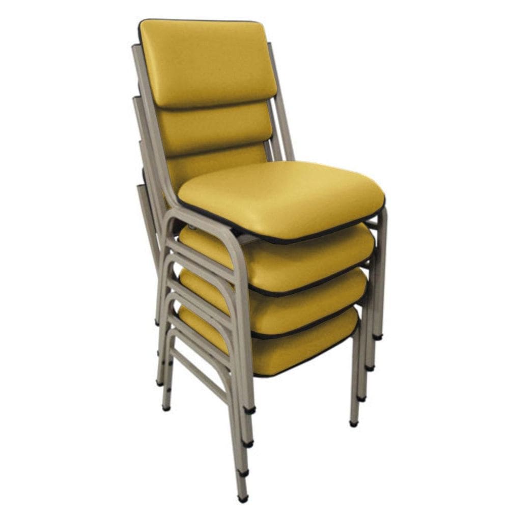 Kit com 4 Cadeiras para Auditórios Linha Hotel Smart Amarelo